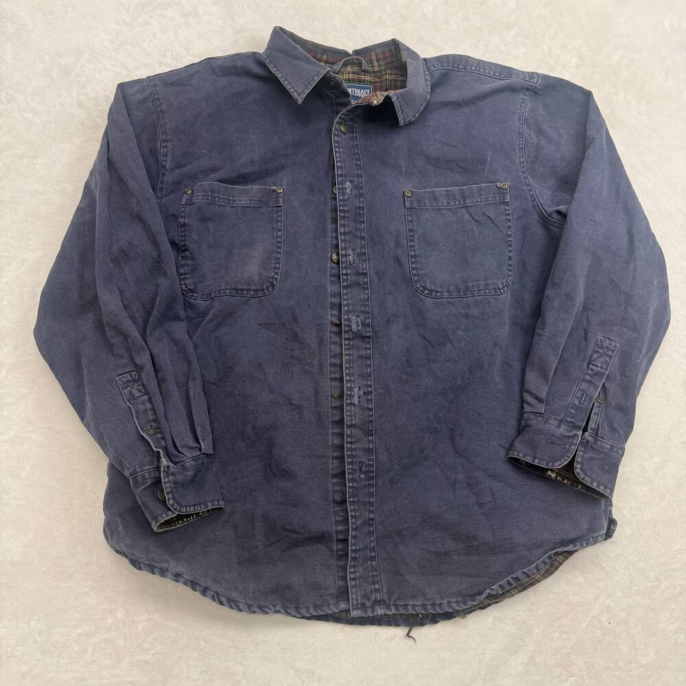 Northeast Outfitters Men's Button-Up Shirt Navy Size L Flannel Lined Workwear